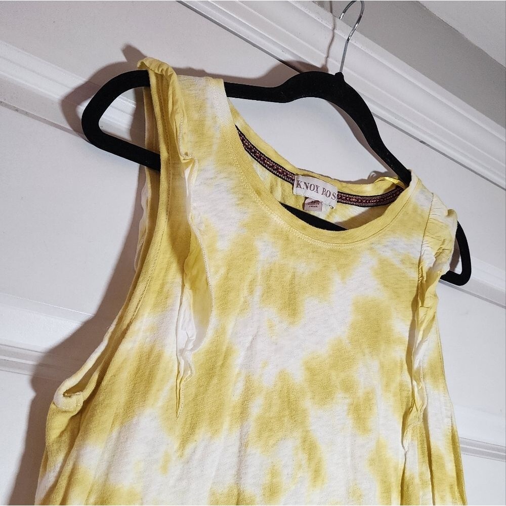 Knox Rose Yellow Tie-Dye Women's Sleeveless Top M - Picture 2 of 4